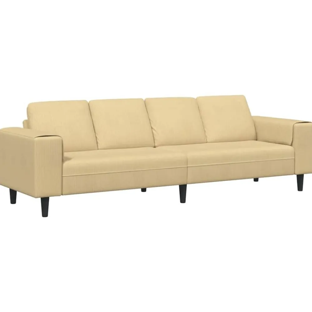 vidaXL Sofá Verde grisáceo 250 x 77 x 76 cm Tela de Pana Verde grisáceo Hot