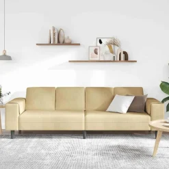 vidaXL Sofá Verde grisáceo 250 x 77 x 76 cm Tela de Pana Verde grisáceo Hot