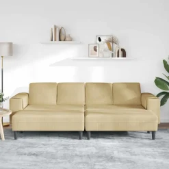 vidaXL Sofá Verde grisáceo 250 x 188 x 76 cm Tela de Pana Verde grisáceo New