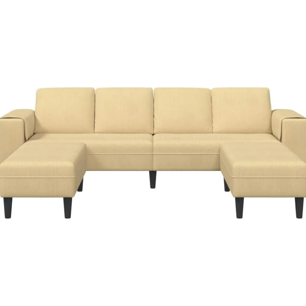 vidaXL Sofá Verde grisáceo 250 x 188 x 76 cm Tela de Pana Verde grisáceo New