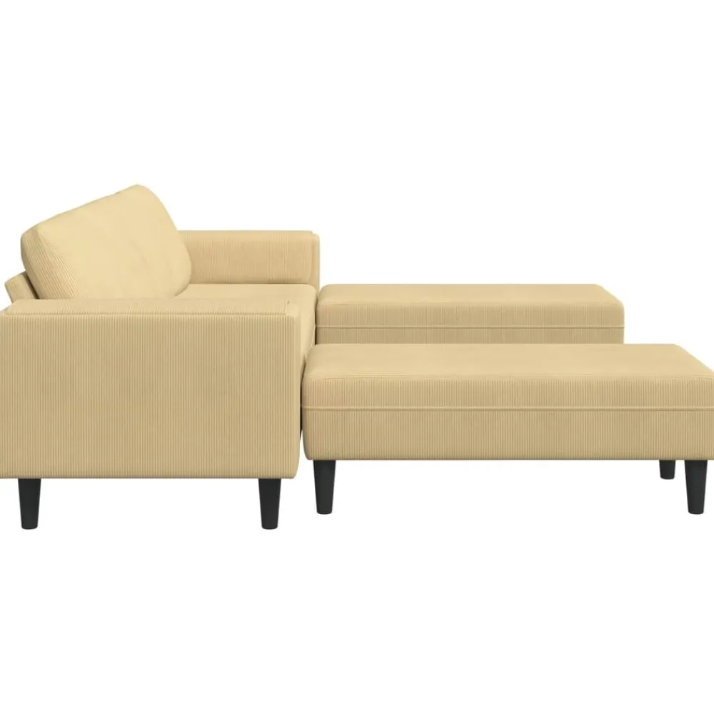 vidaXL Sofá Verde grisáceo 250 x 188 x 76 cm Tela de Pana Verde grisáceo New