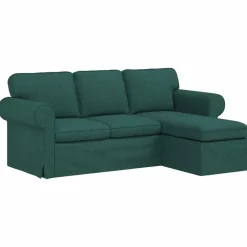 vidaXL Sofá 215 x 138 x 80 cm tela Verde oscuro