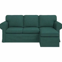 vidaXL Sofá 215 x 138 x 80 cm tela Verde oscuro