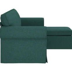 vidaXL Sofá 215 x 138 x 80 cm tela Verde oscuro