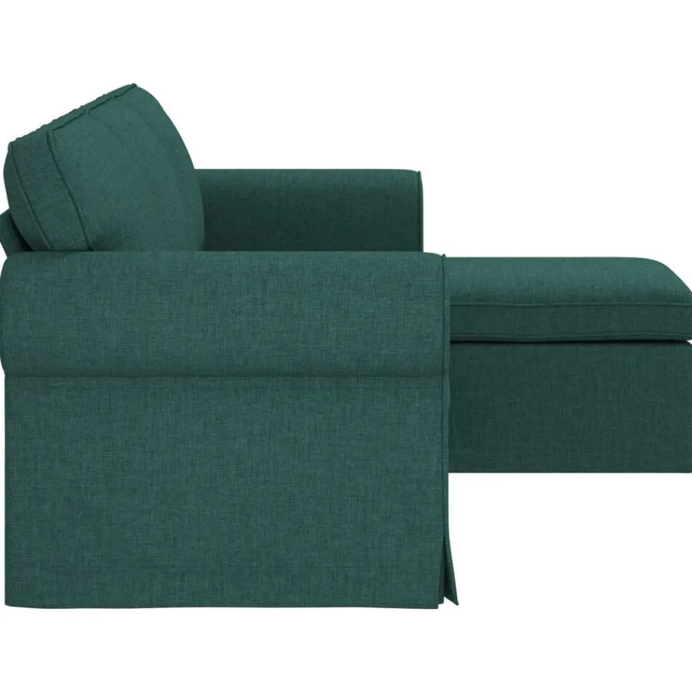 vidaXL Sofá 215 x 138 x 80 cm tela Verde oscuro