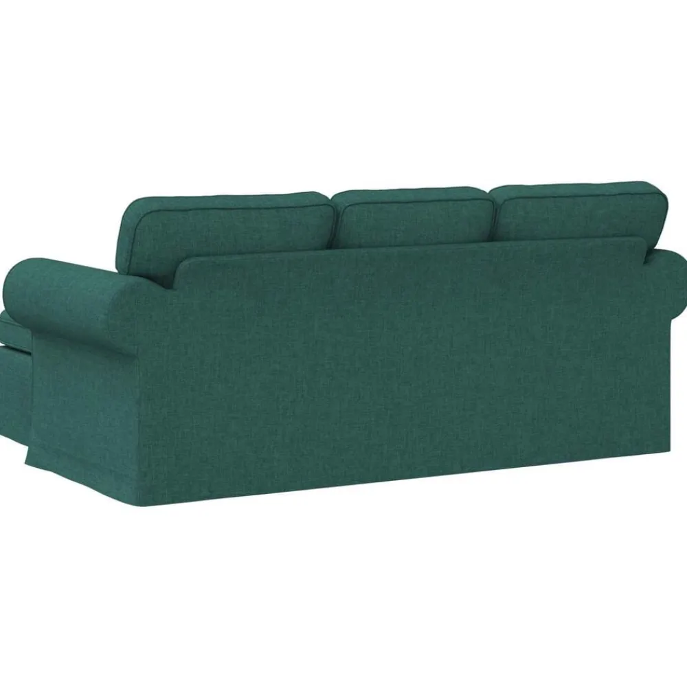 vidaXL Sofá 215 x 138 x 80 cm tela Verde oscuro