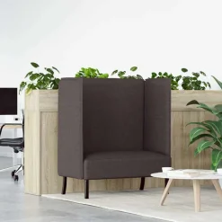 vidaXL Sofa de Espalda Alta 101cm Marrón oscuro tela Marr&oacute;n oscuro Clearance