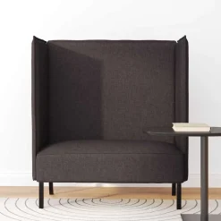 vidaXL Sofa de Espalda Alta 101cm Marrón oscuro tela Marr&oacute;n oscuro Clearance
