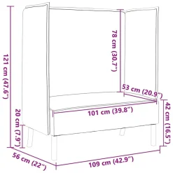 vidaXL Sofa de Espalda Alta 101cm Marrón oscuro tela Marr&oacute;n oscuro Clearance