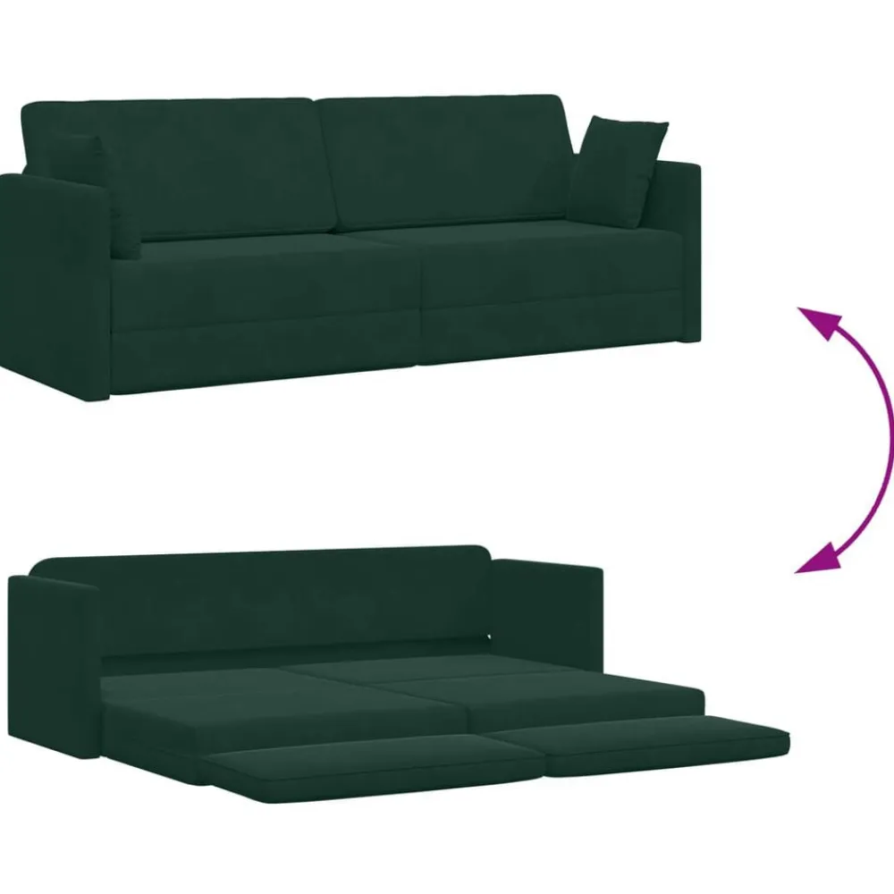 vidaXL Sofá-cama de piso 213 x 70 x 77 cm Terciopelo Verde oscuro Hot