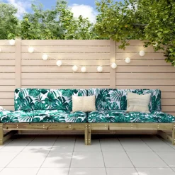 vidaXL Sofás centrales de jardín 2 uds madera impregnada pino 120x80cm Impregnado natural Sale