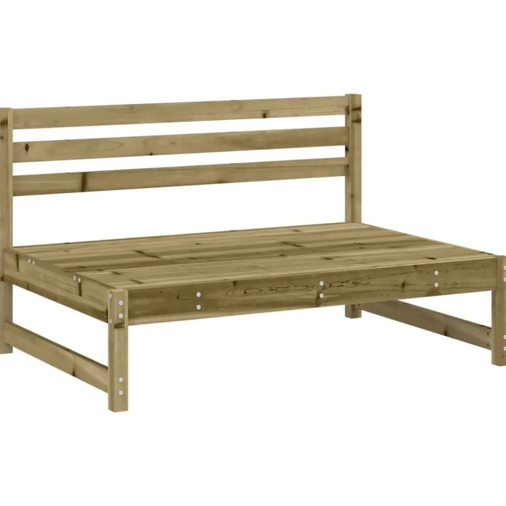 vidaXL Sofás centrales de jardín 2 uds madera impregnada pino 120x80cm Impregnado natural Sale