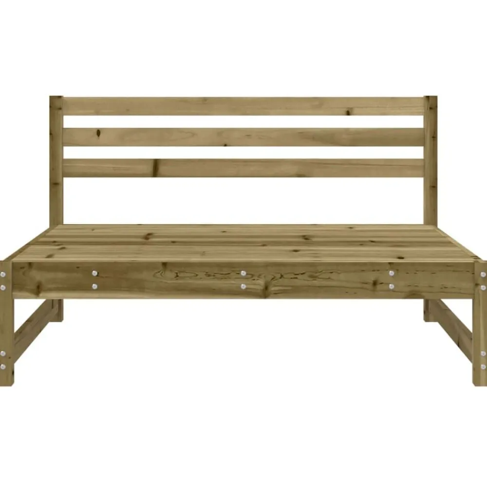 vidaXL Sofás centrales de jardín 2 uds madera impregnada pino 120x80cm Impregnado natural Sale