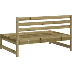 vidaXL Sofás centrales de jardín 2 uds madera impregnada pino 120x80cm Impregnado natural Sale