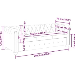 vidaXL Sofás-Sofás Chesterfield de 2 y 3 plazas cuero sintético