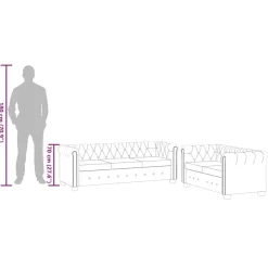 vidaXL Sofás-Sofás Chesterfield de 2 y 3 plazas cuero sintético