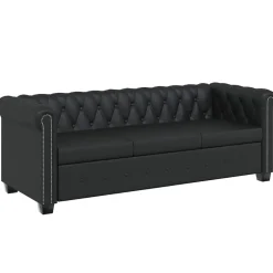 vidaXL Sofás-Sofás Chesterfield de 2 y 3 plazas cuero sintético