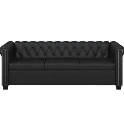 vidaXL Sofás-Sofás Chesterfield de 2 y 3 plazas cuero sintético