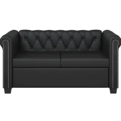 vidaXL Sofás-Sofás Chesterfield de 2 y 3 plazas cuero sintético
