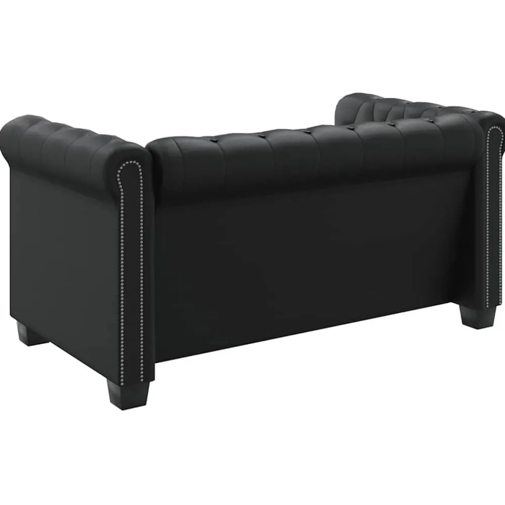 vidaXL Sofás-Sofás Chesterfield de 2 y 3 plazas cuero sintético