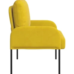 vidaXL Sofás con cojín 55cm Madera contrachapada Amarillo