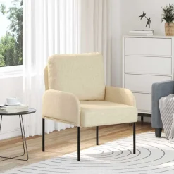 vidaXL Sofás con cojín 55cm Madera contrachapada Crema New