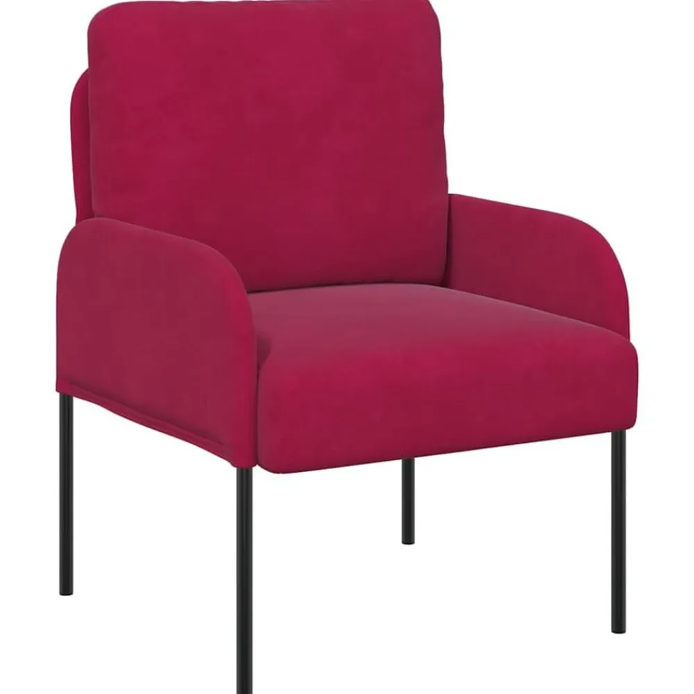 vidaXL Sofás con cojín 55cm Rojo vino Madera contrachapada Rojo vino tinto Clearance