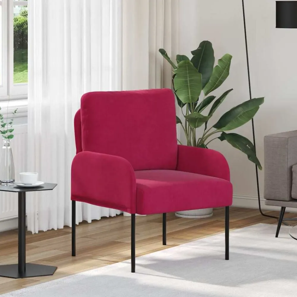 vidaXL Sofás con cojín 55cm Rojo vino Madera contrachapada Rojo vino tinto Clearance