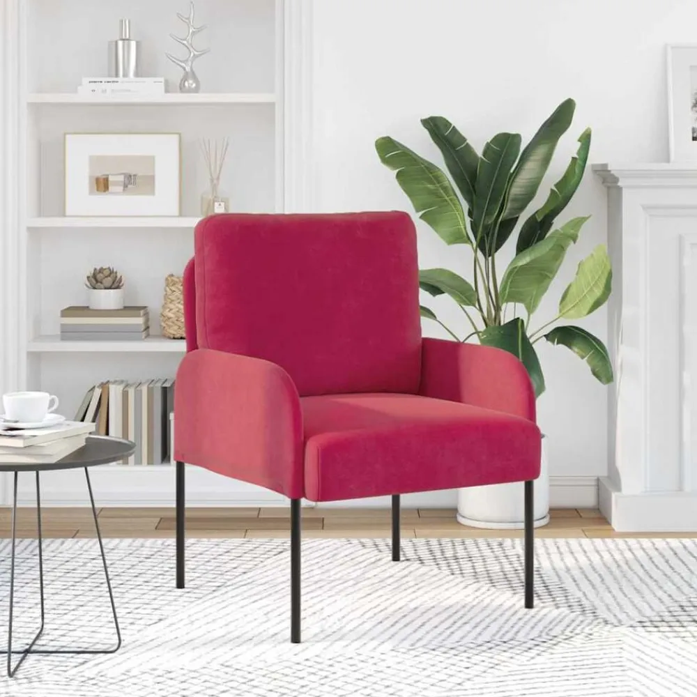 vidaXL Sofás con cojín 55cm Rojo vino Madera contrachapada Rojo vino tinto Clearance