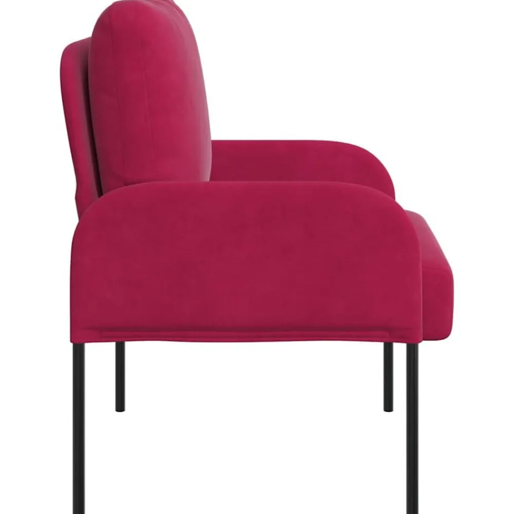 vidaXL Sofás con cojín 55cm Rojo vino Madera contrachapada Rojo vino tinto Clearance