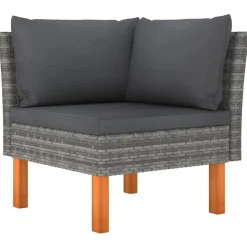 vidaXL Sofás de esquina 2 uds ratán sintético y madera de eucalipto Gris Discount
