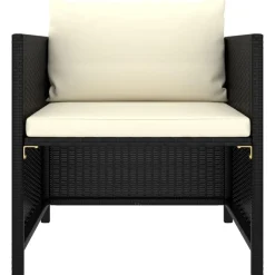 vidaXL Muebles De Jardín-Sofás de jardín 3 piezas y cojines ratán sintético