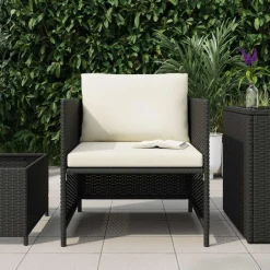 vidaXL Muebles De Jardín-Sofás de jardín 3 piezas y cojines ratán sintético