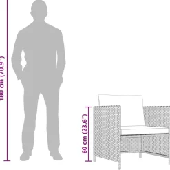 vidaXL Muebles De Jardín-Sofás de jardín 3 piezas y cojines ratán sintético