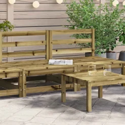 vidaXL Muebles De Jardín-Sofás de jardín sin reposabrazos 2 uds madera pino 70x70x67 cm