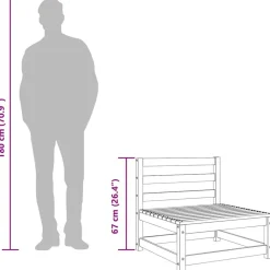 vidaXL Muebles De Jardín-Sofás de jardín sin reposabrazos 2 uds madera pino 70x70x67 cm