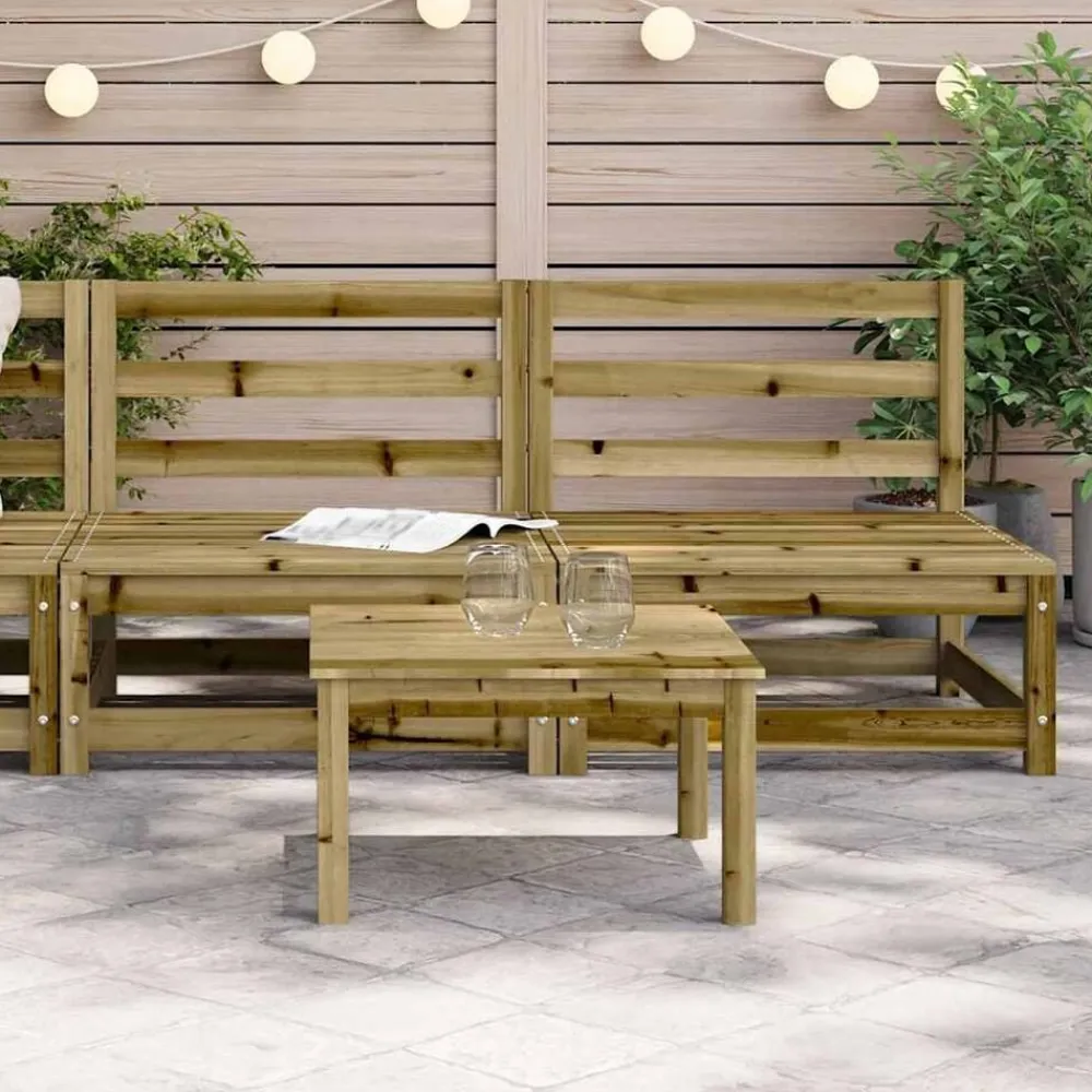 vidaXL Muebles De Jardín-Sofás de jardín sin reposabrazos 2 uds madera pino 70x70x67 cm