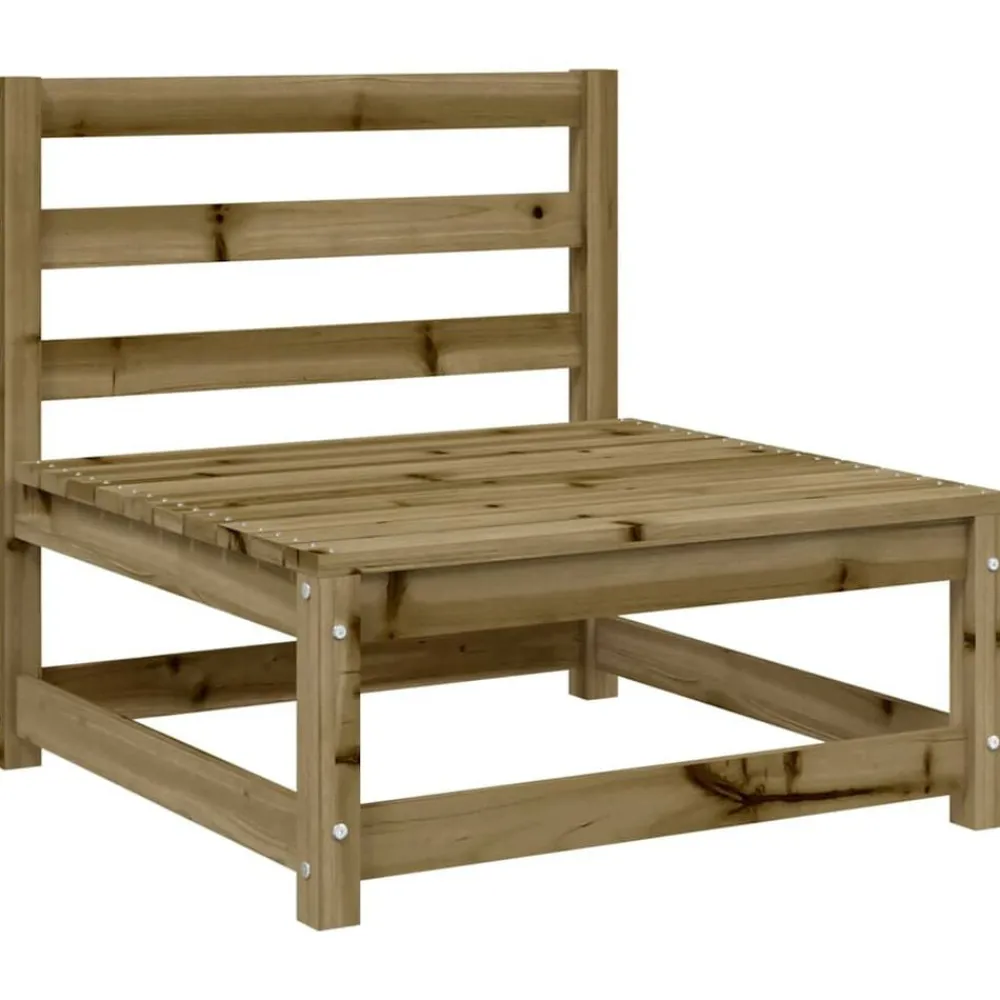 vidaXL Muebles De Jardín-Sofás de jardín sin reposabrazos 2 uds madera pino 70x70x67 cm