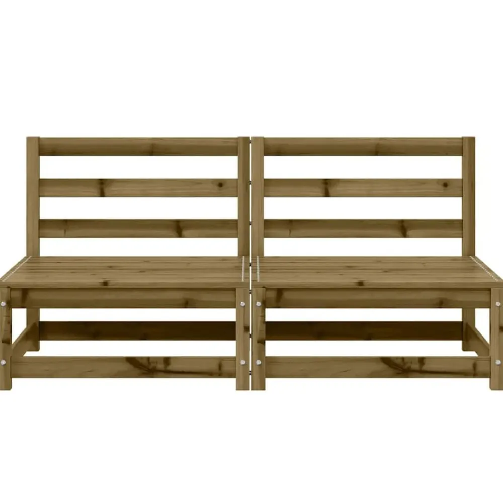 vidaXL Muebles De Jardín-Sofás de jardín sin reposabrazos 2 uds madera pino 70x70x67 cm