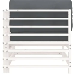 vidaXL Sofás esquineros con cojines 2 uds madera maciza de Pino blanco Outlet