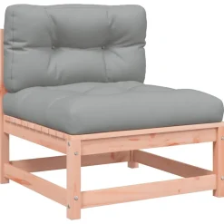 vidaXL Sofás jardín sin reposabrazos con cojines 2 uds madera Douglas Douglas natural Sale