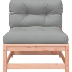 vidaXL Sofás jardín sin reposabrazos con cojines 2 uds madera Douglas Douglas natural Sale