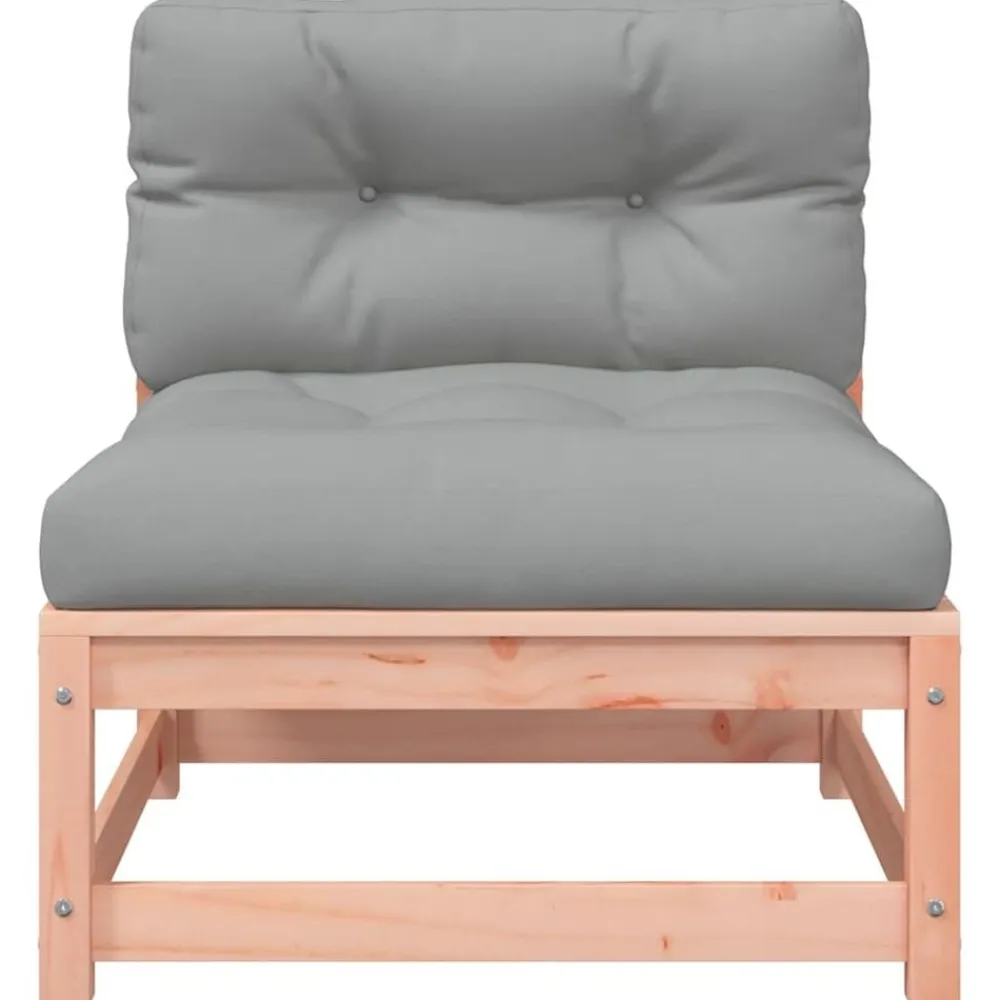 vidaXL Sofás jardín sin reposabrazos con cojines 2 uds madera Douglas Douglas natural Sale