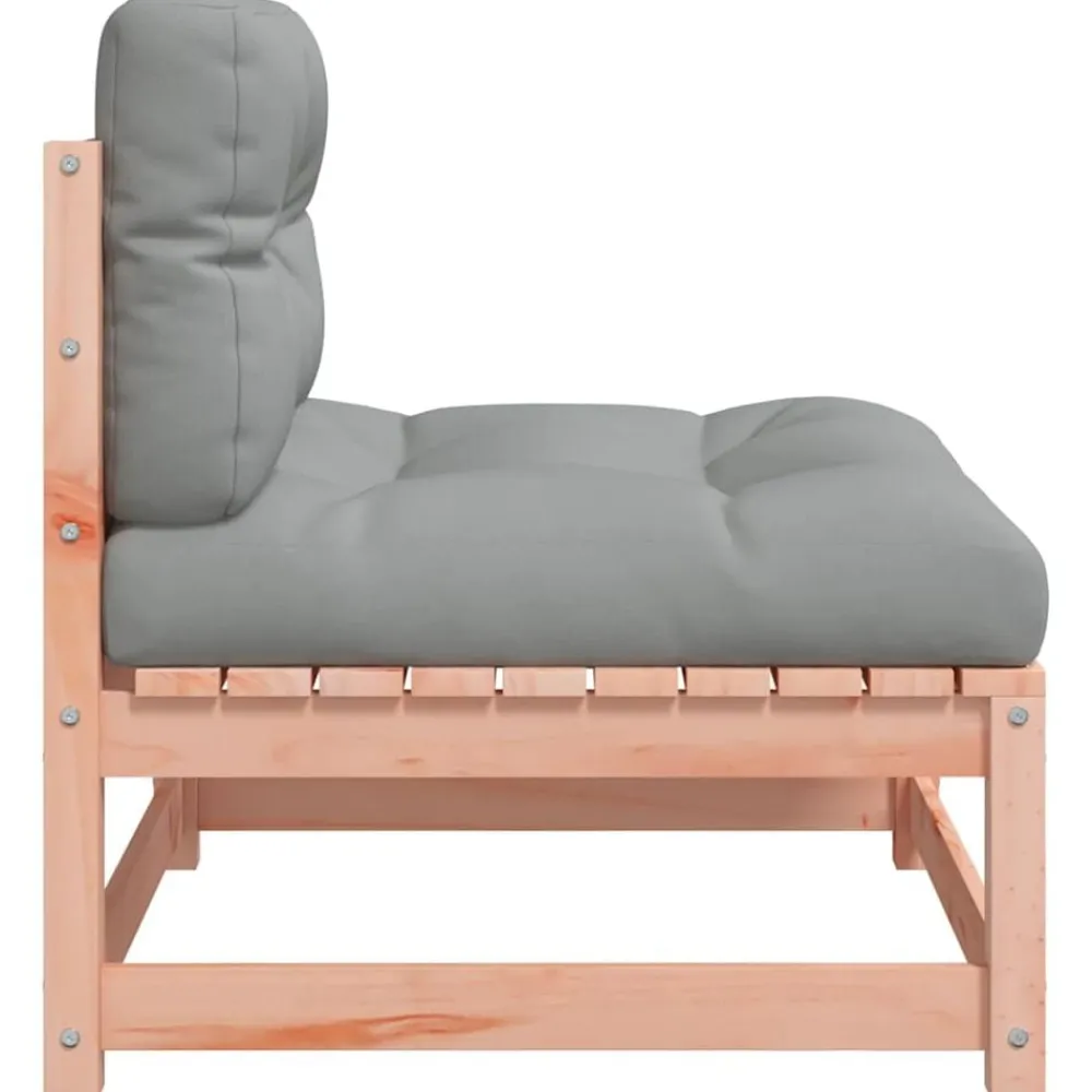 vidaXL Sofás jardín sin reposabrazos con cojines 2 uds madera Douglas Douglas natural Sale