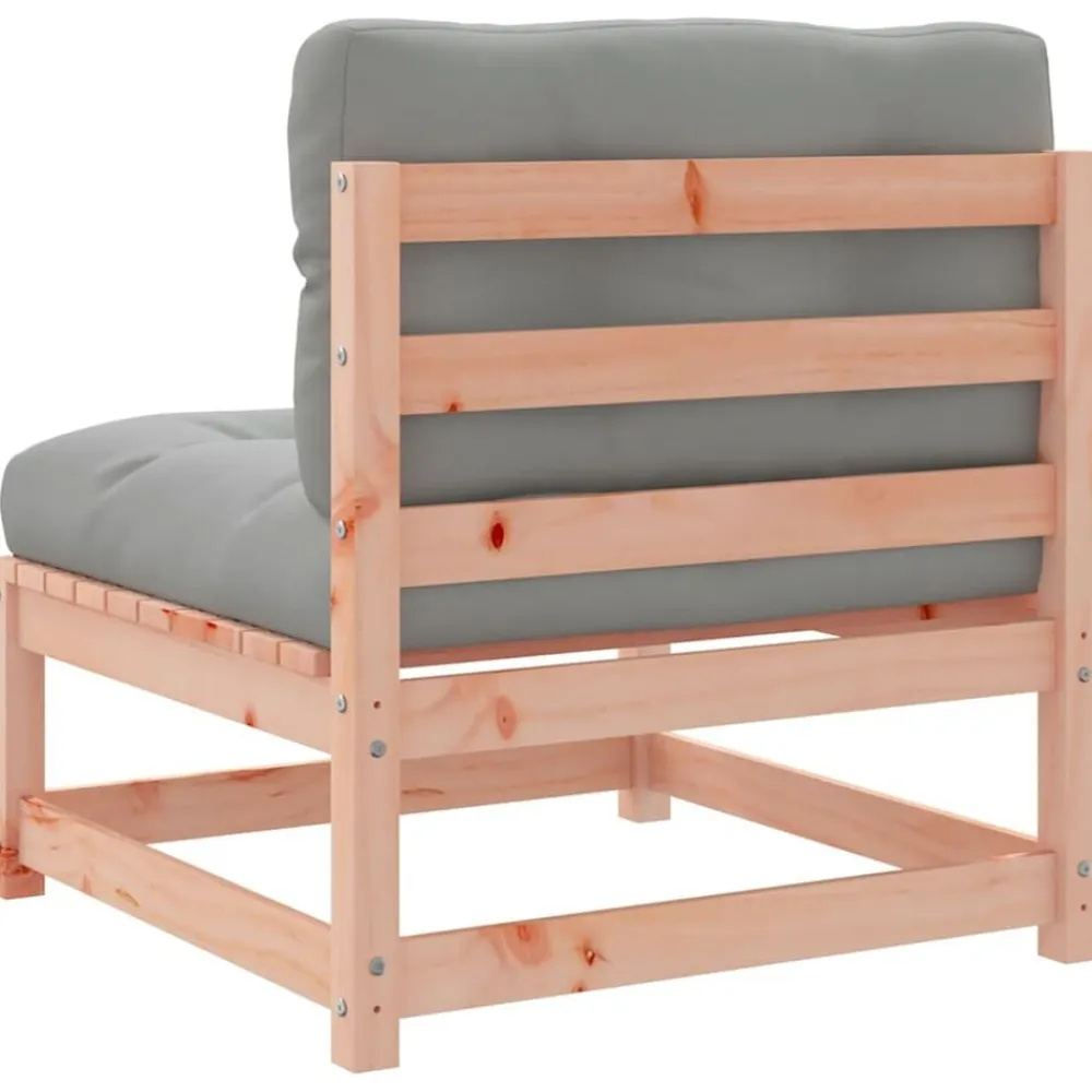 vidaXL Sofás jardín sin reposabrazos con cojines 2 uds madera Douglas Douglas natural Sale