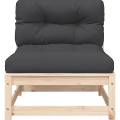 vidaXL Muebles De Jardín-Sofás jardín sin reposabrazos con cojines 2 uds madera de pino