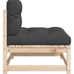 vidaXL Muebles De Jardín-Sofás jardín sin reposabrazos con cojines 2 uds madera de pino