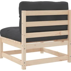 vidaXL Muebles De Jardín-Sofás jardín sin reposabrazos con cojines 2 uds madera de pino