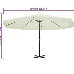 vidaXL Jardín-Sombrilla aluminio 500 cm