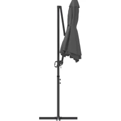 vidaXL Sombrilla 372 x 198 x 243 cm Poliéster y Aluminio Antracita Clearance